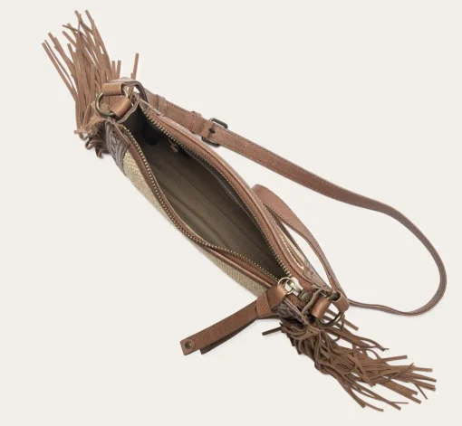Best Frye Ava Raffia Crossbody Cognac