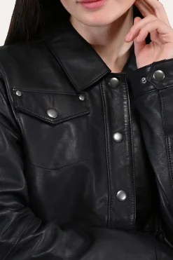 Best Frye Leather Shirt Black