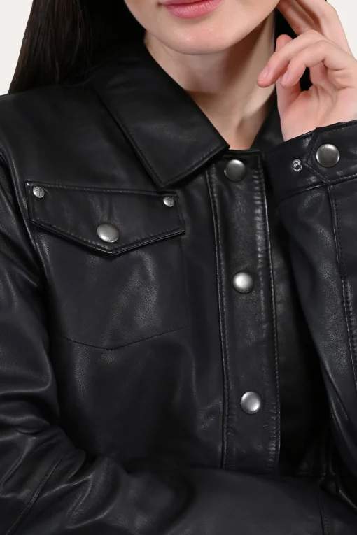 Best Frye Leather Shirt Black