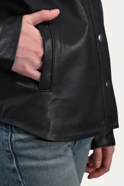 Best Frye Leather Shirt Black