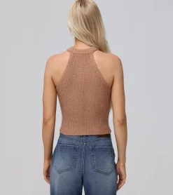 Shop Frye Cable Halter Sweater Brown