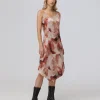 Fashion Frye Charmeuse Lace Trim Slip Midi Dress