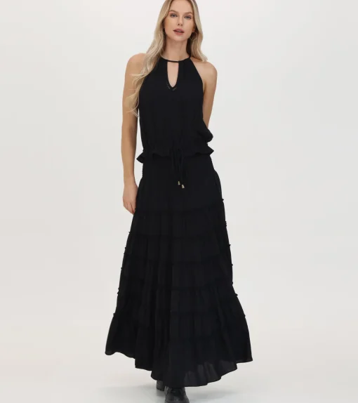 Clearance Frye Crochet Halter Neck Top Black Beauty