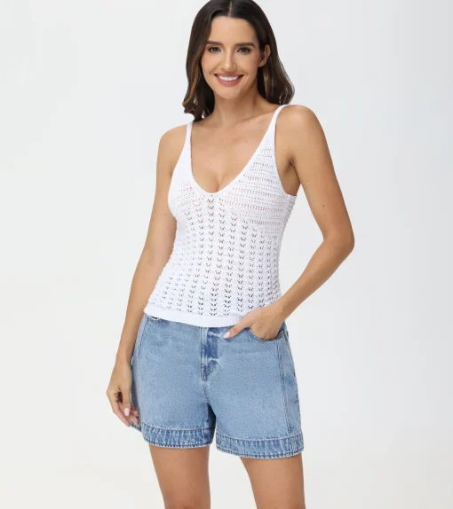 Best Sale Frye Crochet V-Neck Tank