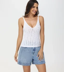 Best Sale Frye Crochet V-Neck Tank