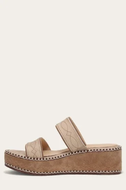 New Frye Joy Woodstock 2 Band Platform Slide