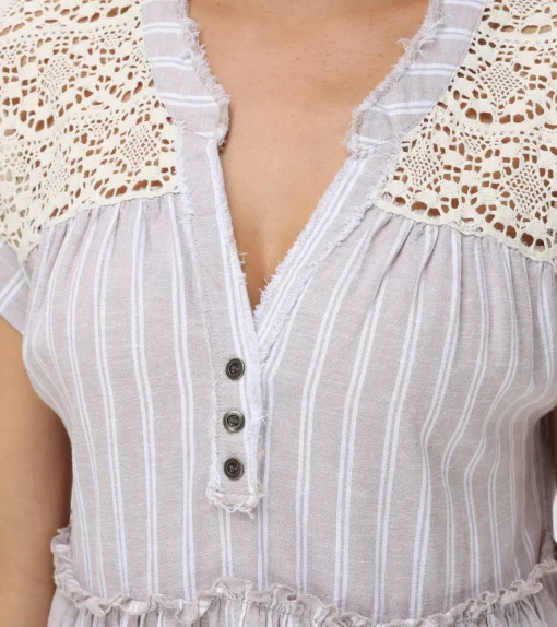 Flash Sale Frye Linen Striped Midi Dress Natural Sand Stripe
