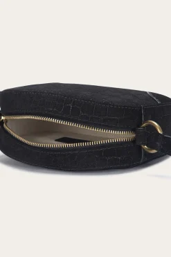 Shop Frye Melissa Sueded Croco Camera Black