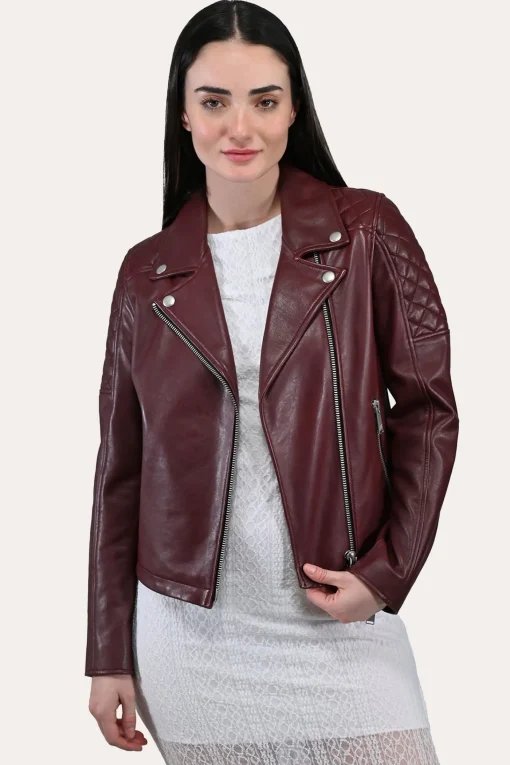 Sale Frye Oxblood Biker Jacket
