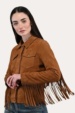 Flash Sale Frye Oxblood Fringed Jacket
