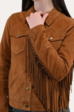 Flash Sale Frye Oxblood Fringed Jacket