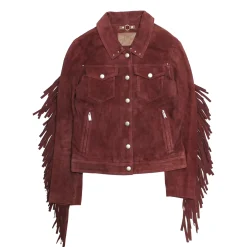 Flash Sale Frye Oxblood Fringed Jacket