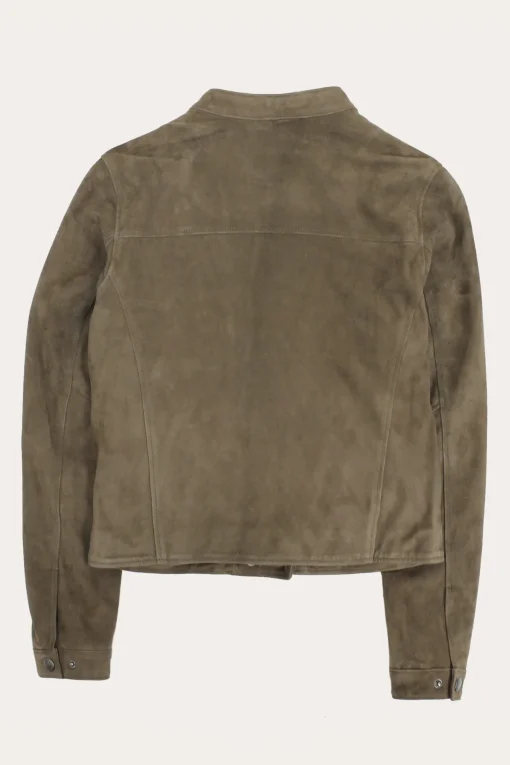 New Frye Versatile Biker-racer Leather Jacket Taupe